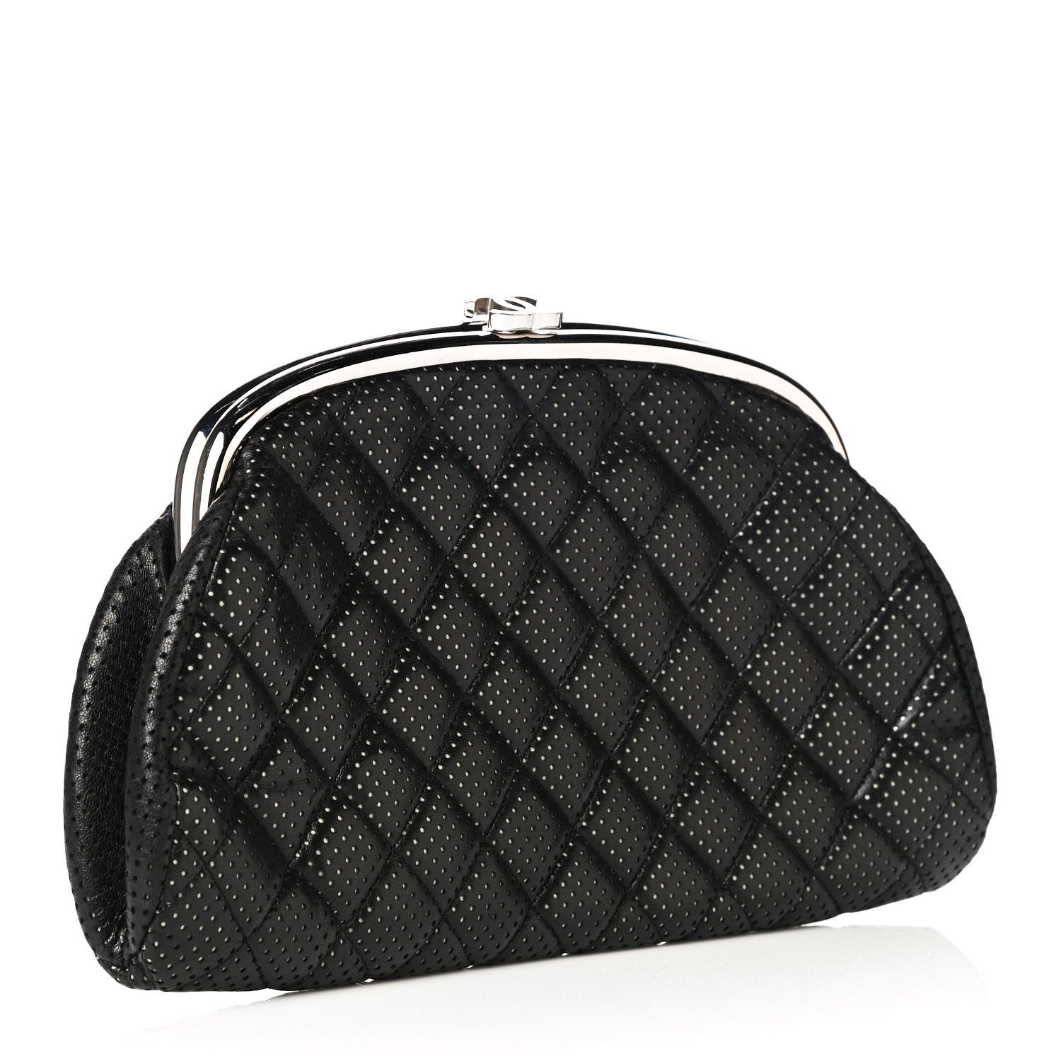Chanel Lambskin Perforated Timeless Clutch Black 5 of 16