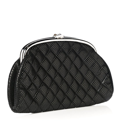 Chanel Lambskin Perforated Timeless Clutch Black 5 of 16