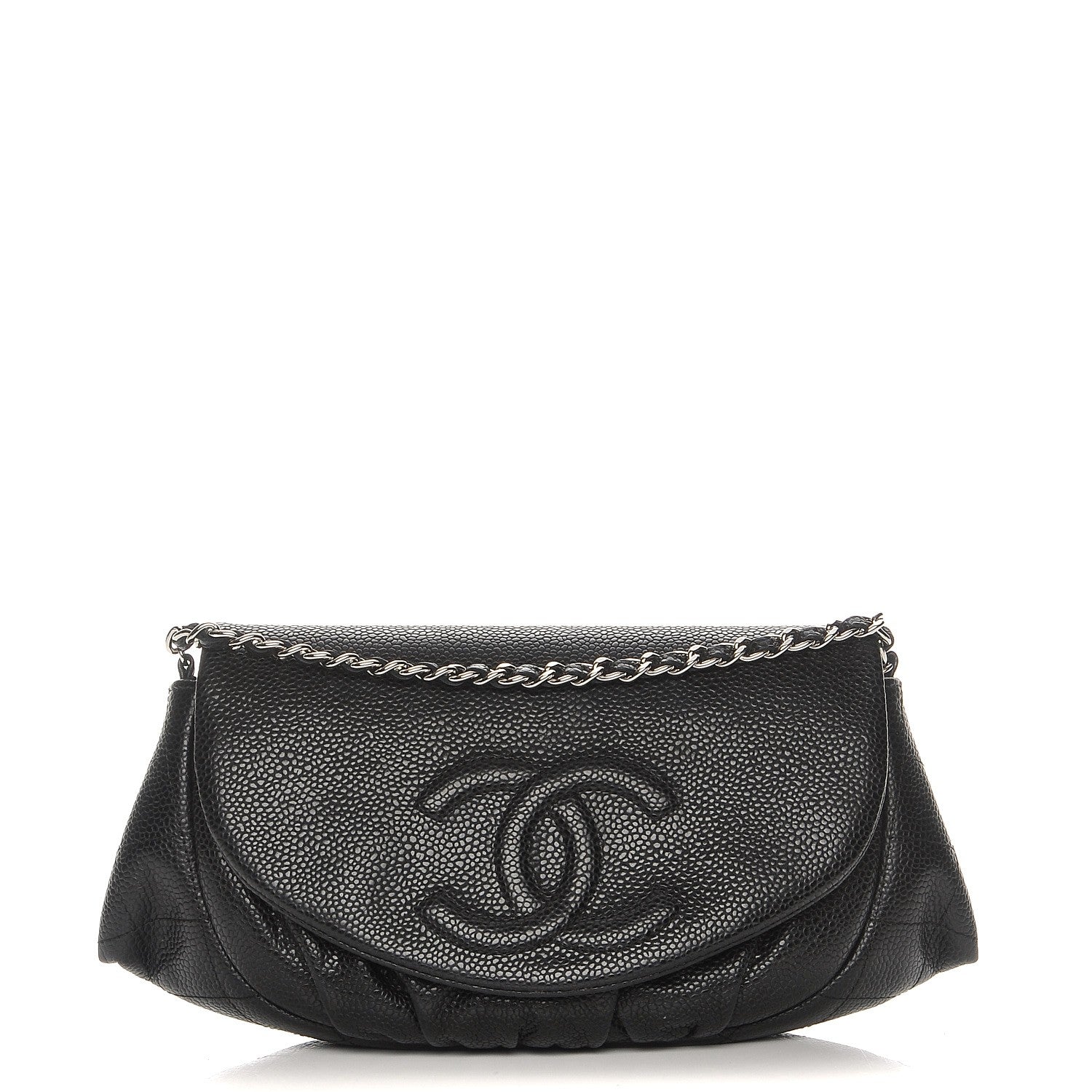Chanel Caviar Half Moon Wallet On Chain WOC Black 1 of 9