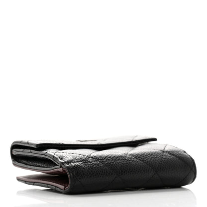 Chanel Caviar Quilted Compact French Flap Wallet Black 4 of 11