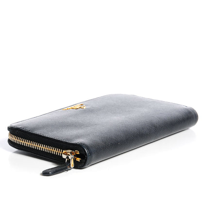 Prada Saffiano Zip Around Wallet Nero Black 4 of 9