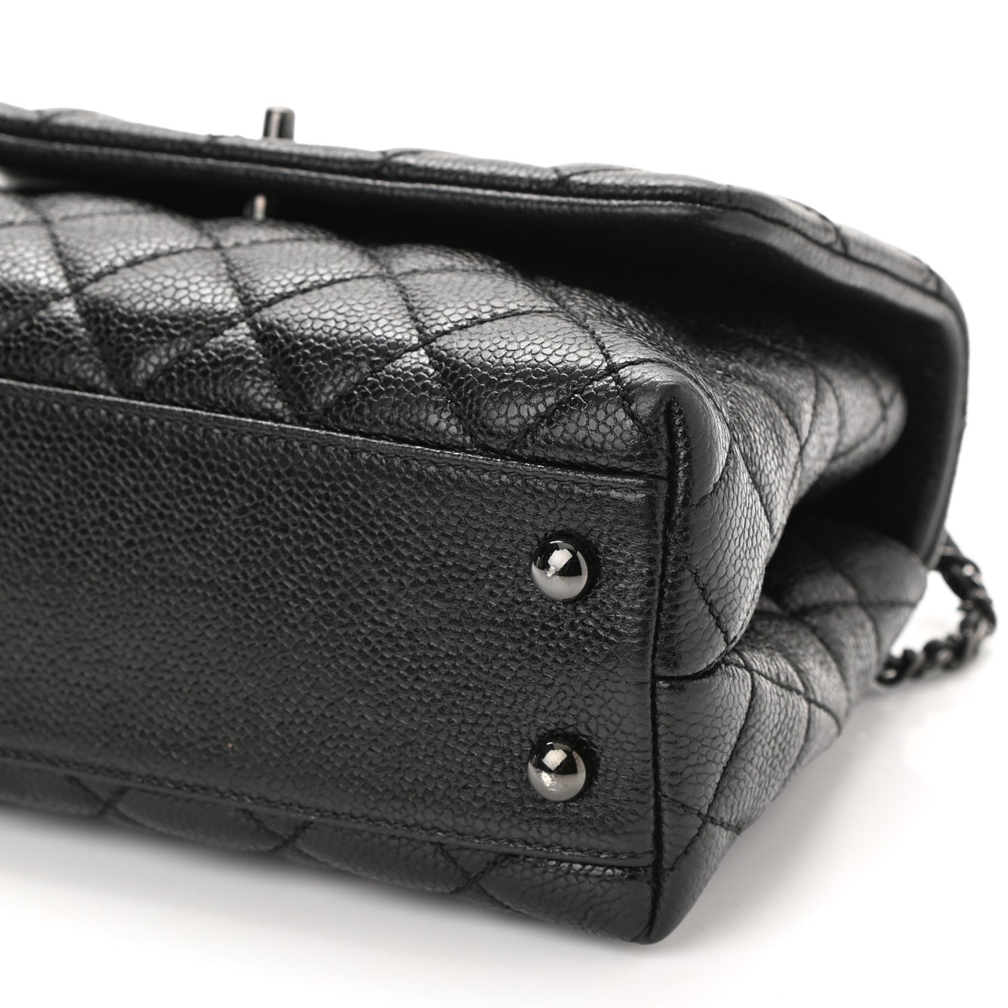Caviar Quilted Mini Coco Handle Flap So Black