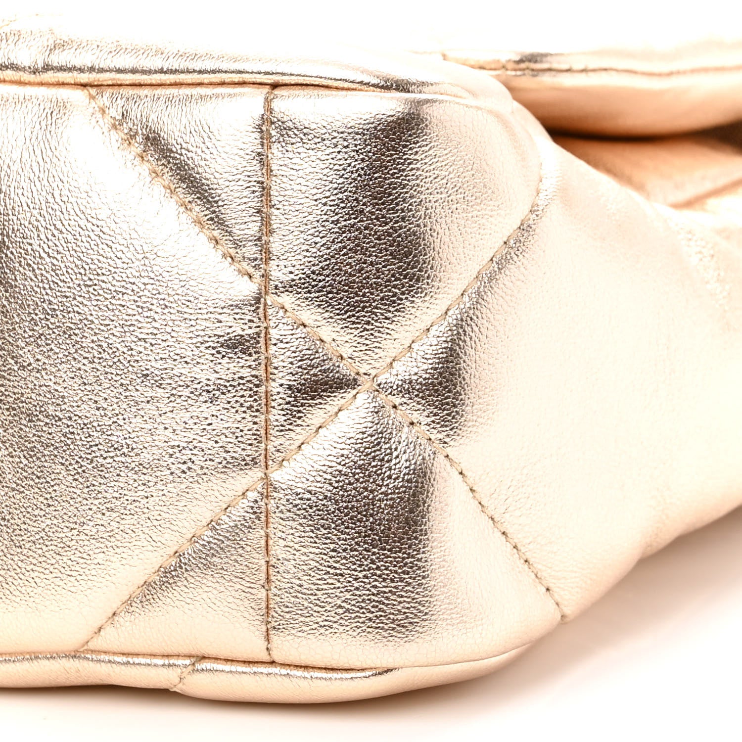 Chanel Metallic Lambskin Quilted Medium Chanel 19 Flap Gold 10 of 10