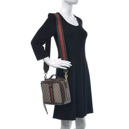 Gucci GG Supreme Monogram Web Small Ophidia Top Handle Shoulder Bag Brown 2 of 8