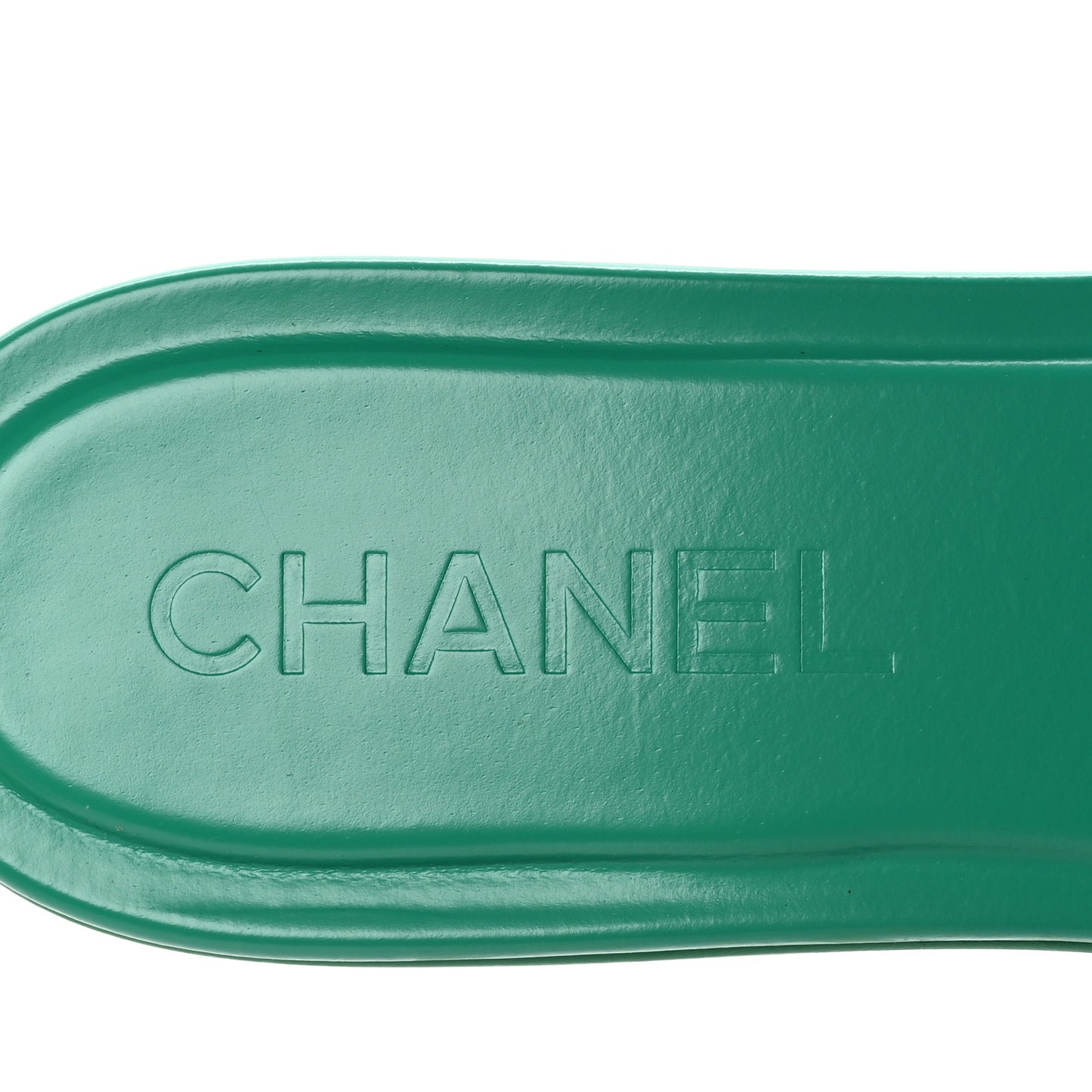 Calfskin Patent Calfskin Logo Mules 38.5 Green White