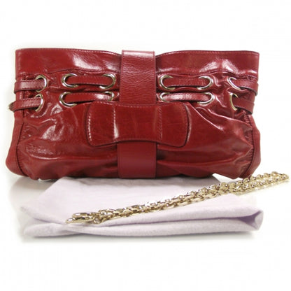 Jimmy Choo Leather Convertible Rio Oversized Clutch Red 2 of 8