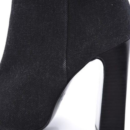 Balenciaga Denim Ankle Boots 38.5 Black 11 of 12