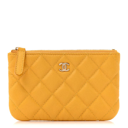 Chanel Caviar Quilted Small Cosmetic Case Yellow 1 of 8