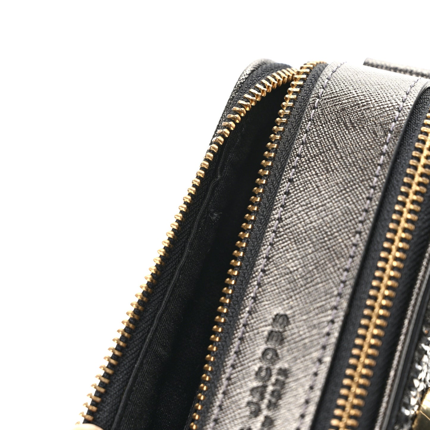 Crystal Calfskin Snapshot Camera Bag Grey