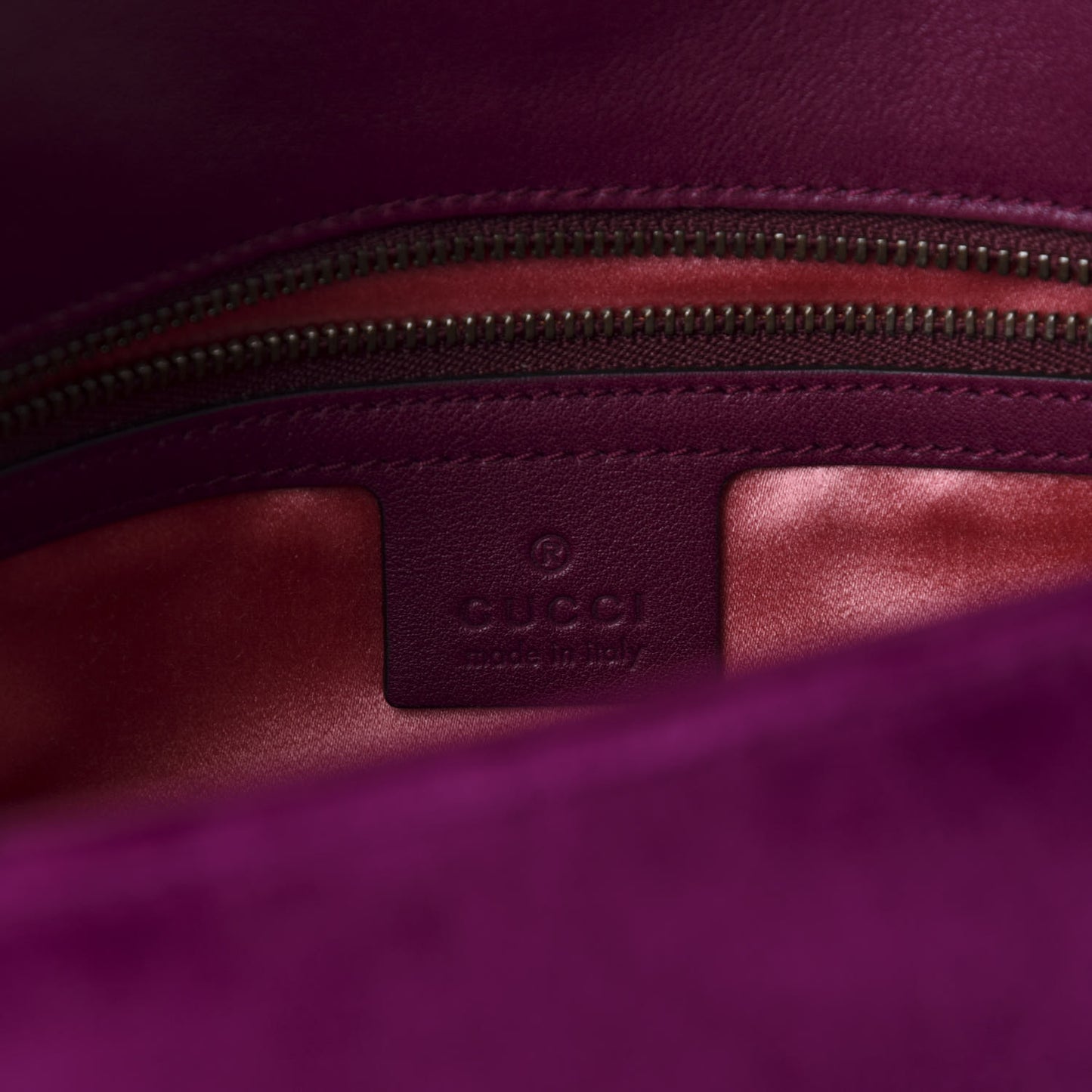 Velvet Matelasse Loved Embroidered Medium GG Marmont Shoulder Bag Fuchsia Violet Cyclamen