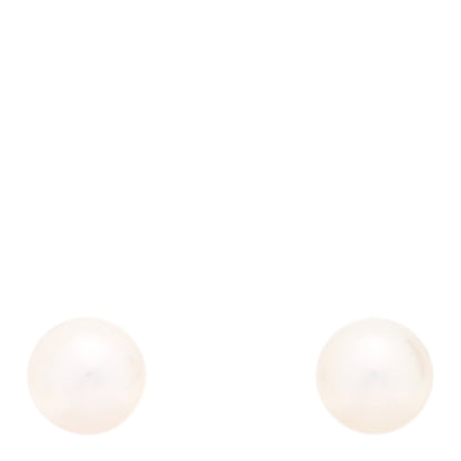 Mikimoto 18K White Gold Akoya Culrued Pearl 7.5mm Stud Earrings 1 of 4