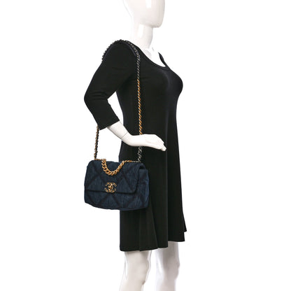 Chanel Denim Quilted Medium Chanel 19 Flap Blue 2 of 9
