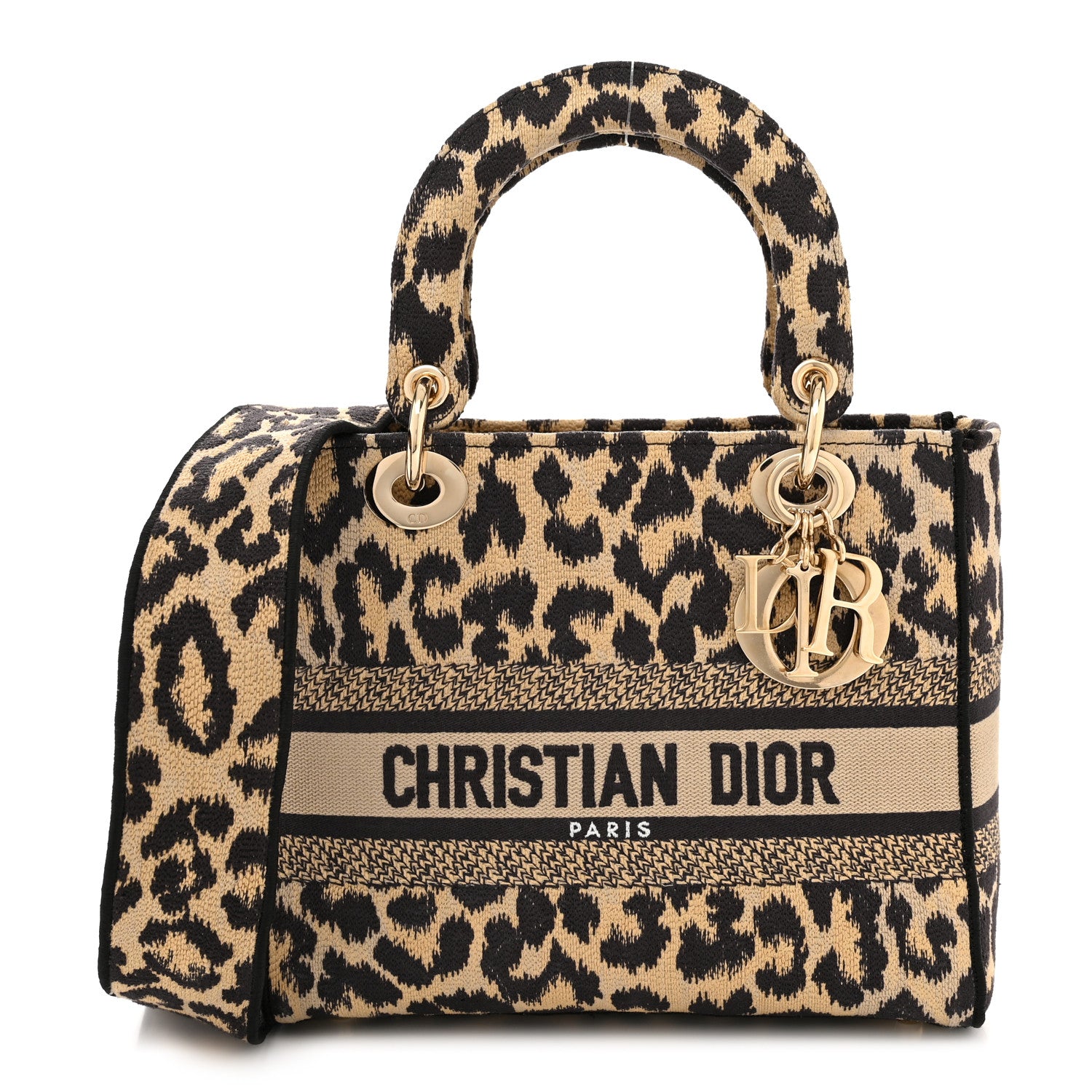 Christian Dior Canvas Medium Mizza Embroidered Lady D-Lite Beige Multicolor 1 of 12