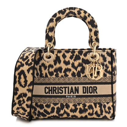 Christian Dior Canvas Medium Mizza Embroidered Lady D-Lite Beige Multicolor 1 of 12