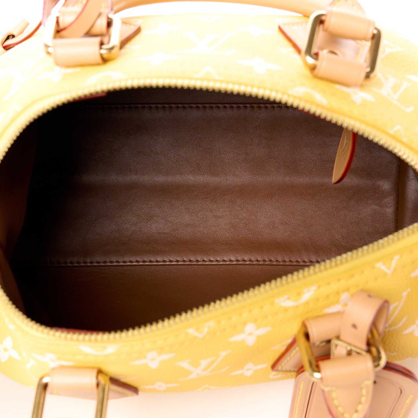 Calfskin Monogram Speedy P9 Bandouliere 25 Jaune Mat