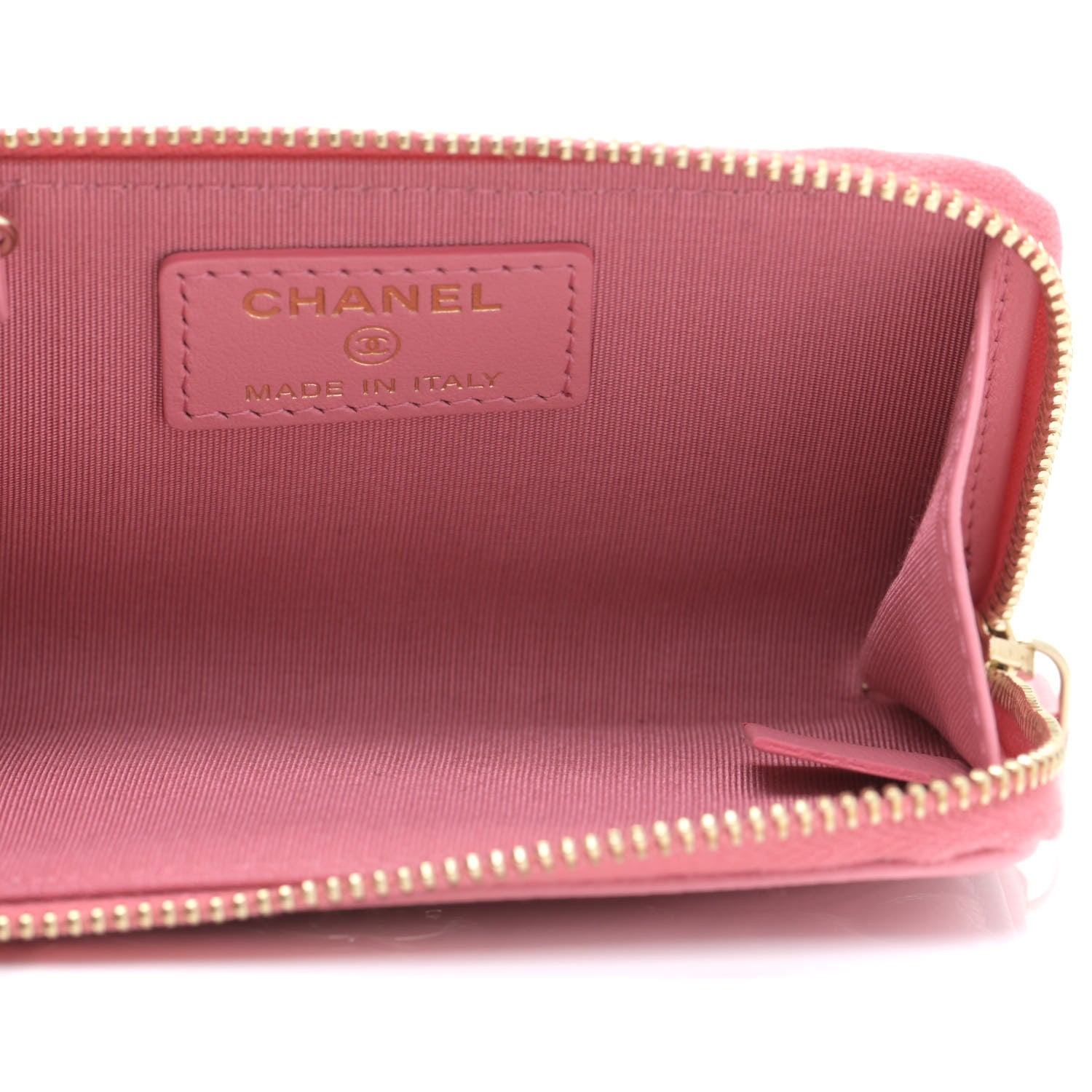 Chanel Caviar Camellia Embossed Key Holder Case Pink 4 of 9