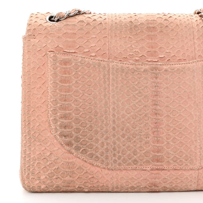 Chanel Snakeskin Maxi Double Flap Pink 15 of 18