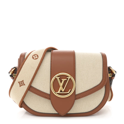 Louis Vuitton Canvas Smooth Calfskin LV Pont 9 Soft MM Caramel Brown 1 of 12