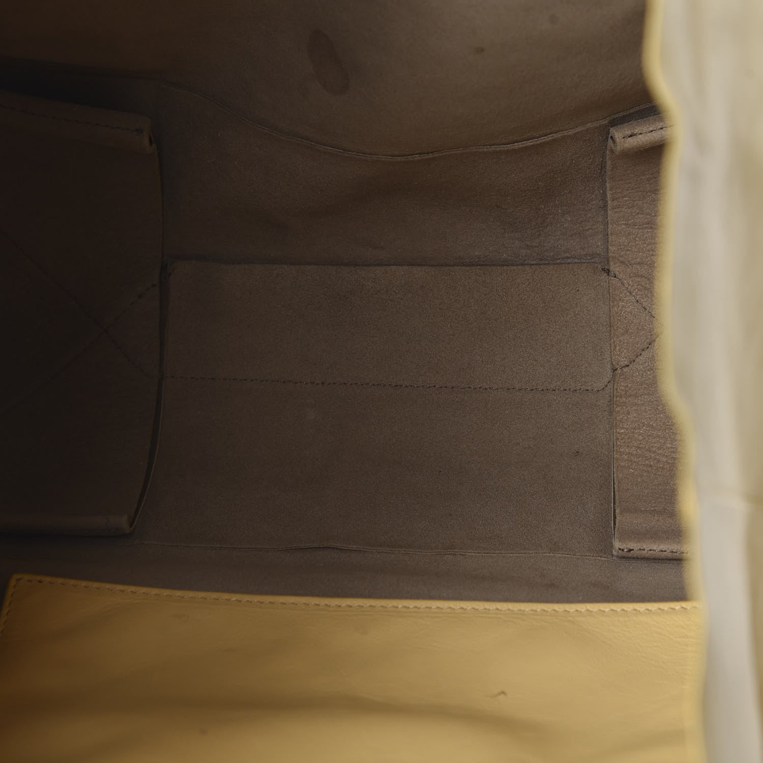 Celine Lambskin Horizontal Bi-Color Cabas Butter 5 of 11