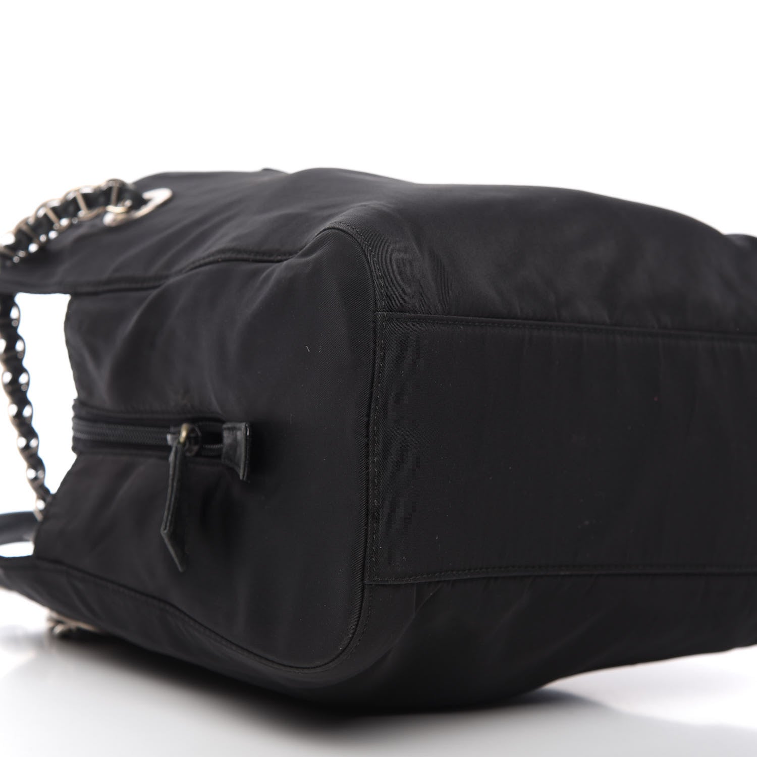 Prada Tessuto Nylon Chain Shopping Tote Black 6 of 10