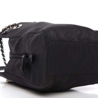 Prada Tessuto Nylon Chain Shopping Tote Black 6 of 10