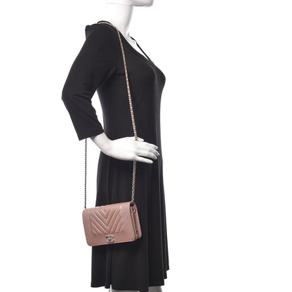 Chanel Caviar Chevron Quilted Wallet On Chain WOC Pink 2 of 12