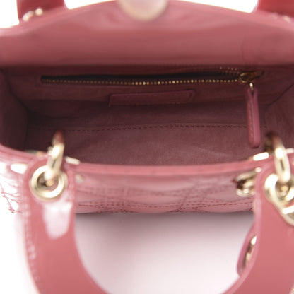Christian Dior Patent Cannage Mini Lady Dior Pink 5 of 11