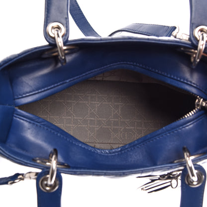 Christian Dior Lambskin Cannage Medium Lady Dior Navy 6 of 12