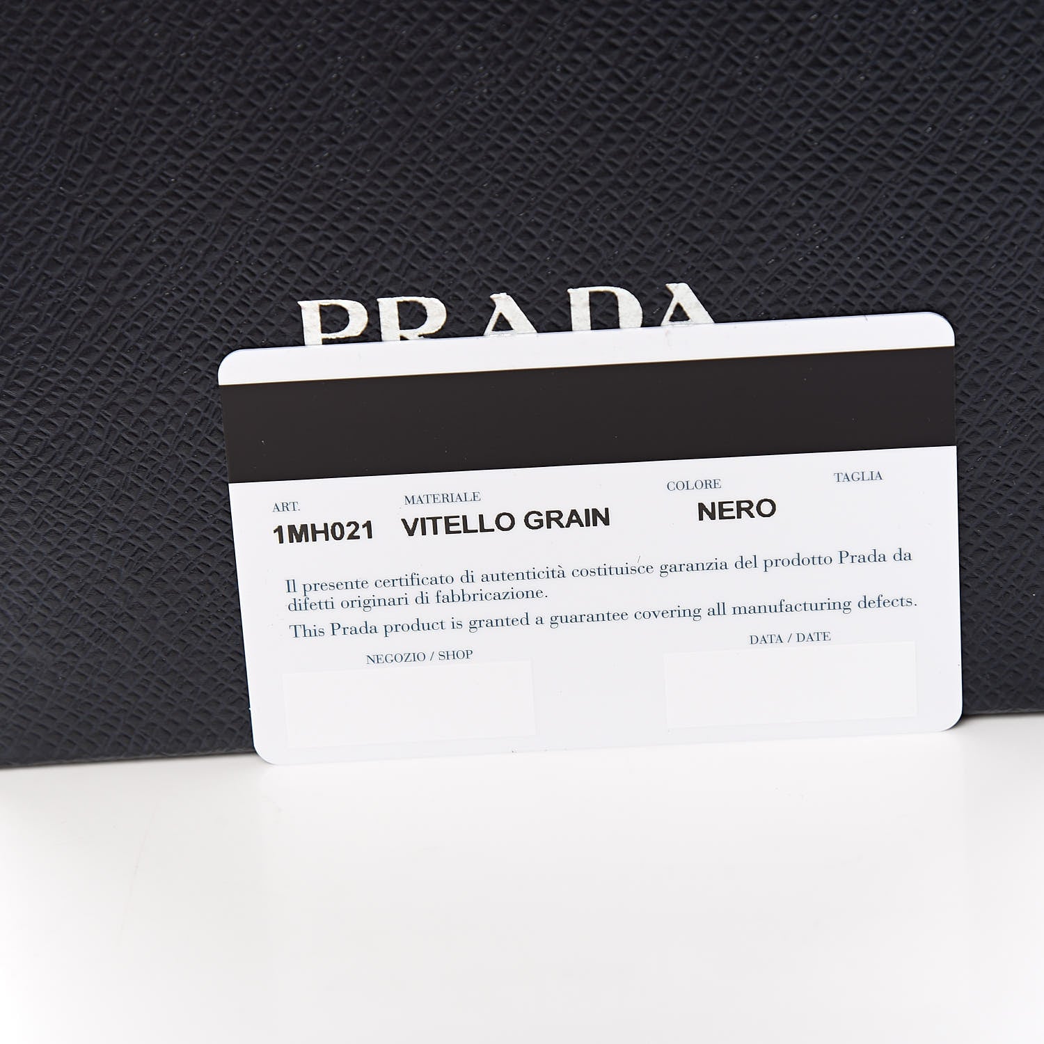 Prada Vitello Grain Small Tri-Fold Wallet Black 8 of 8