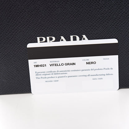 Prada Vitello Grain Small Tri-Fold Wallet Black 8 of 8