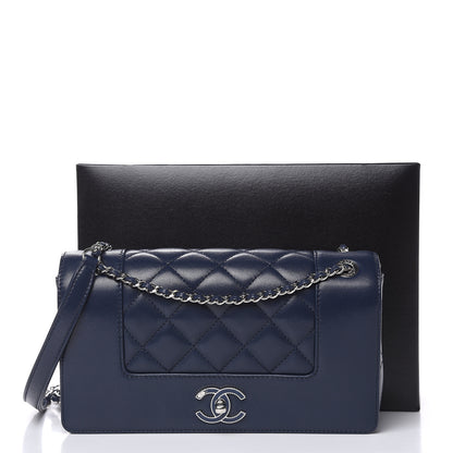 Chanel Sheepskin Quilted Medium Vintage Mademoiselle Flap Dark Navy 13 of 13