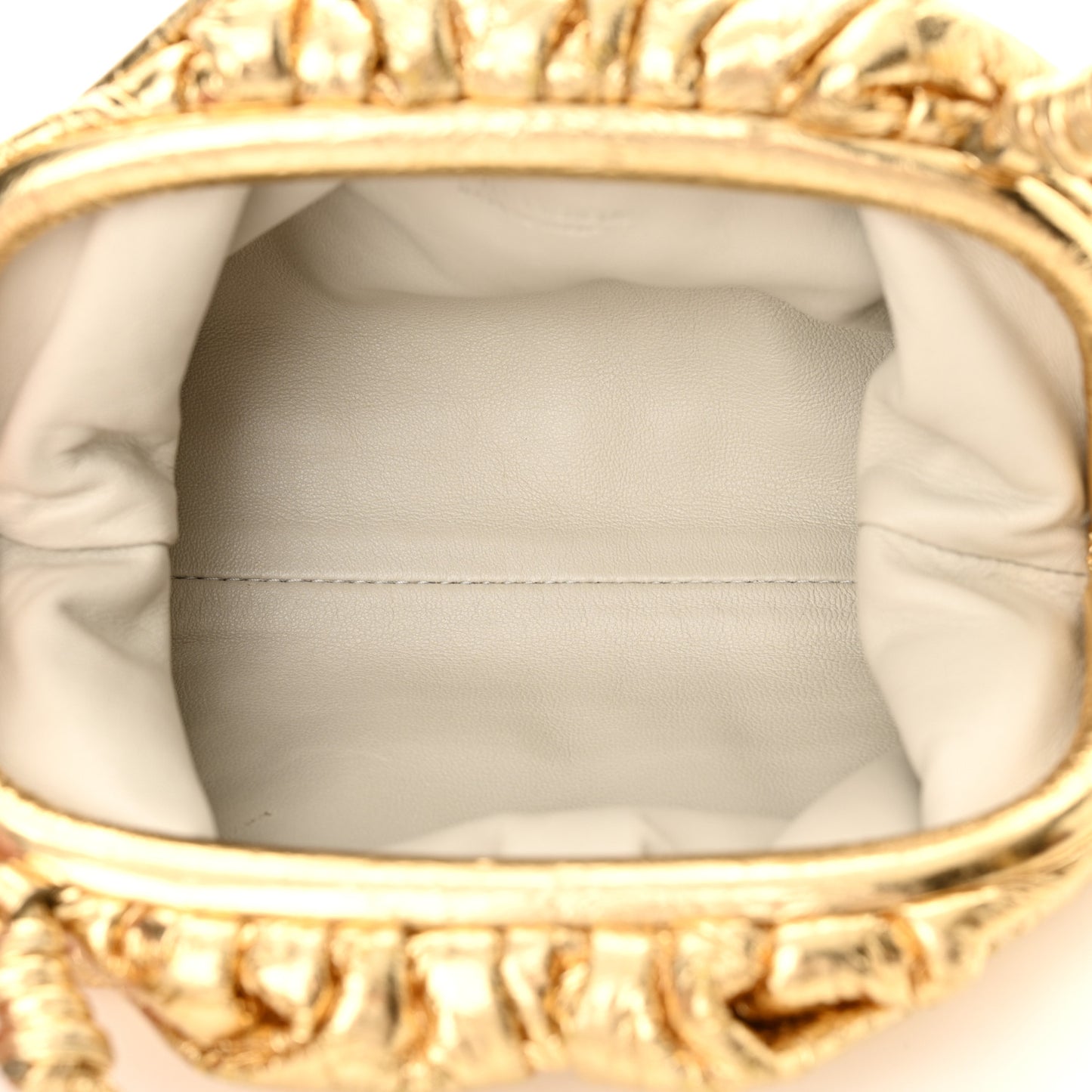 Metallic Crushed Calfskin The Mini Pouch Gold