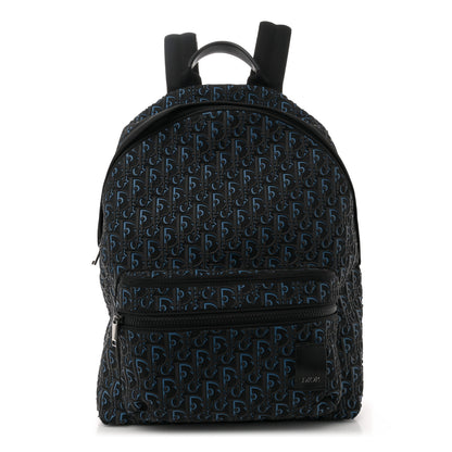 Christian Dior Oblique Rubber Rider Backpack Blue Black 1 of 14