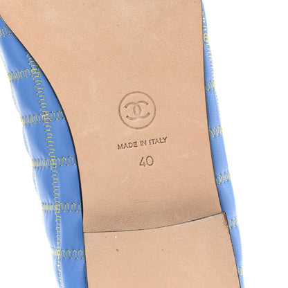 Chanel Lambskin Embroidered Grosgrain Cap Toe CC Ballerina Flats 40 Blue Yellow Black 9 of 9