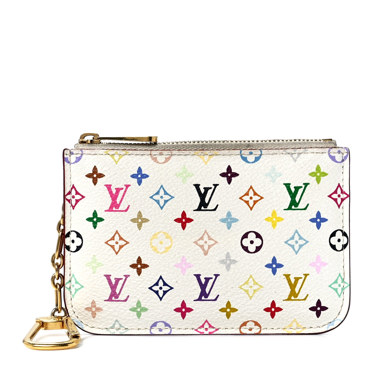 Monogram Multicolor Key Pouch White Litchi