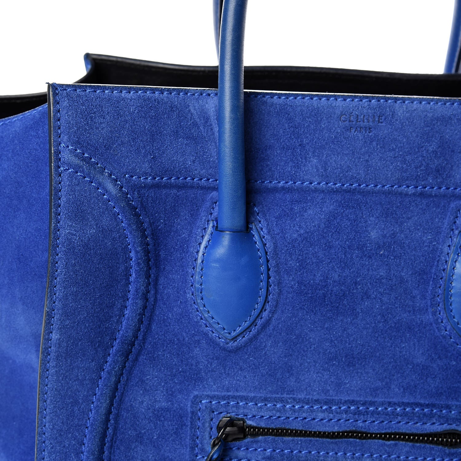 Celine Suede Medium Phantom Luggage Royal Blue 11 of 16