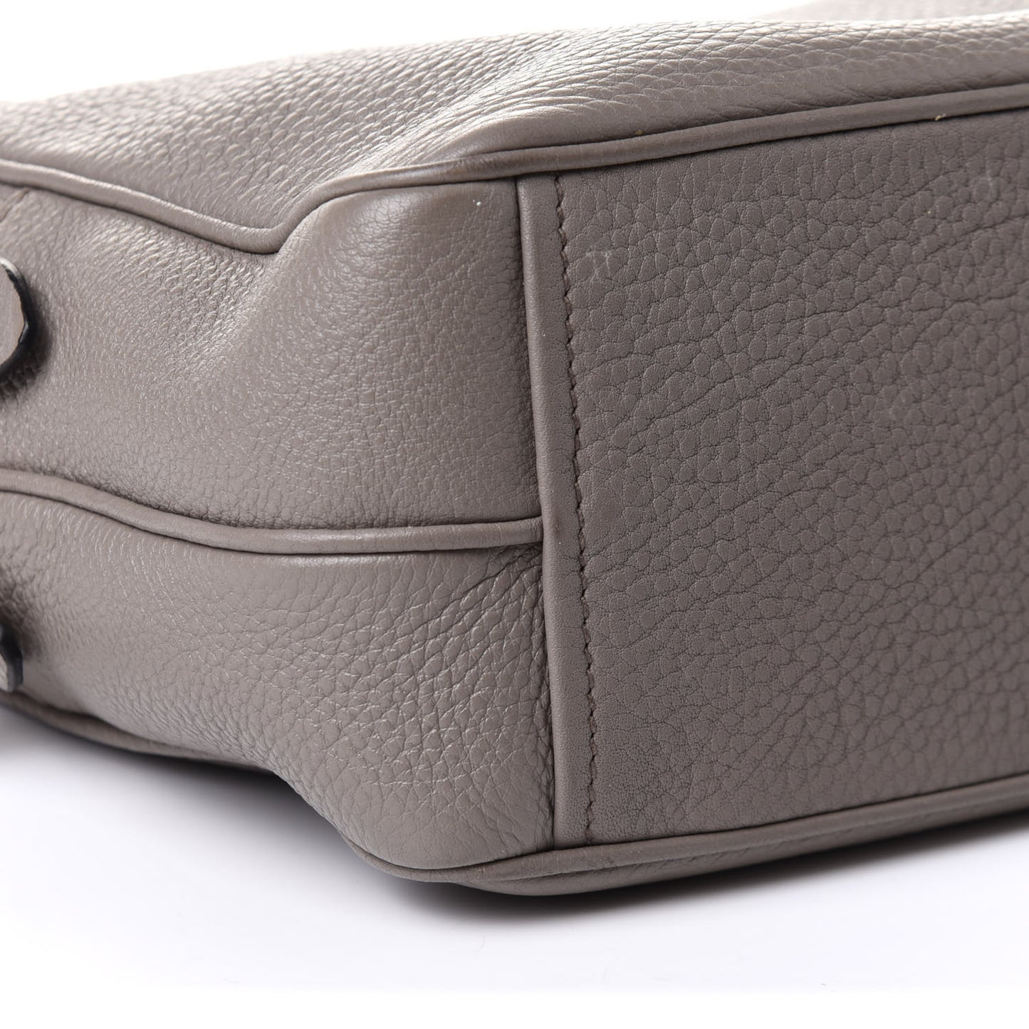 Vitello Daino Medium Double Zip Shoulder Bag Argilla