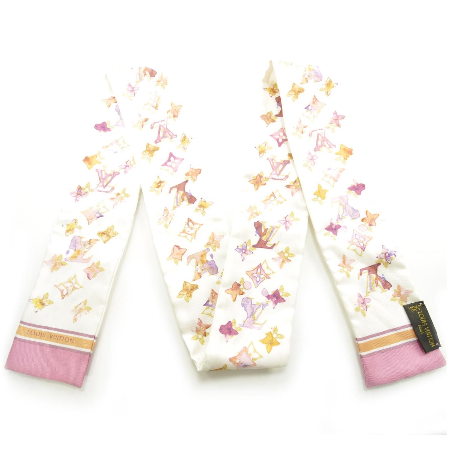 Silk Watercolor Aquarelle Bandeau White