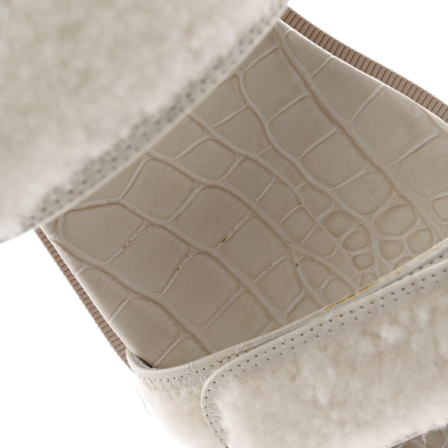 Shearling Lock Sandals 40.5 White