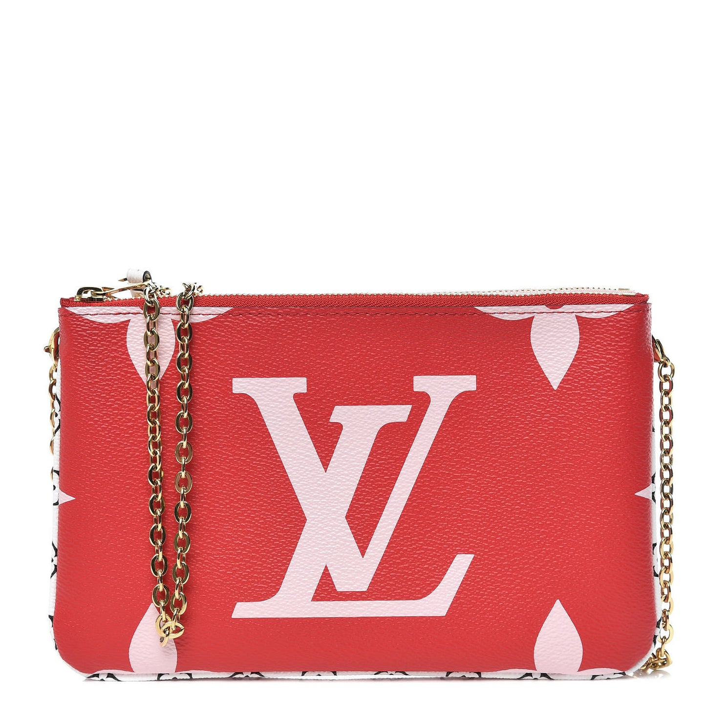 Monogram Giant Double Zip Pochette Rouge