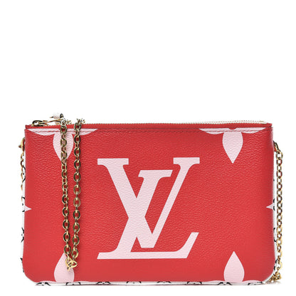 Louis Vuitton Monogram Giant Double Zip Pochette Rouge 1 of 12