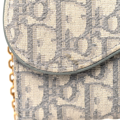 Christian Dior Oblique Saddle Chain Long Wallet Grey 10 of 10