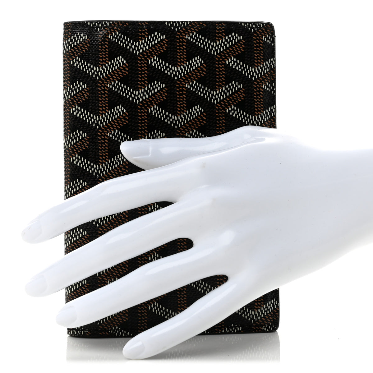 Goyardine Grenelle Passport Wallet Black Gold