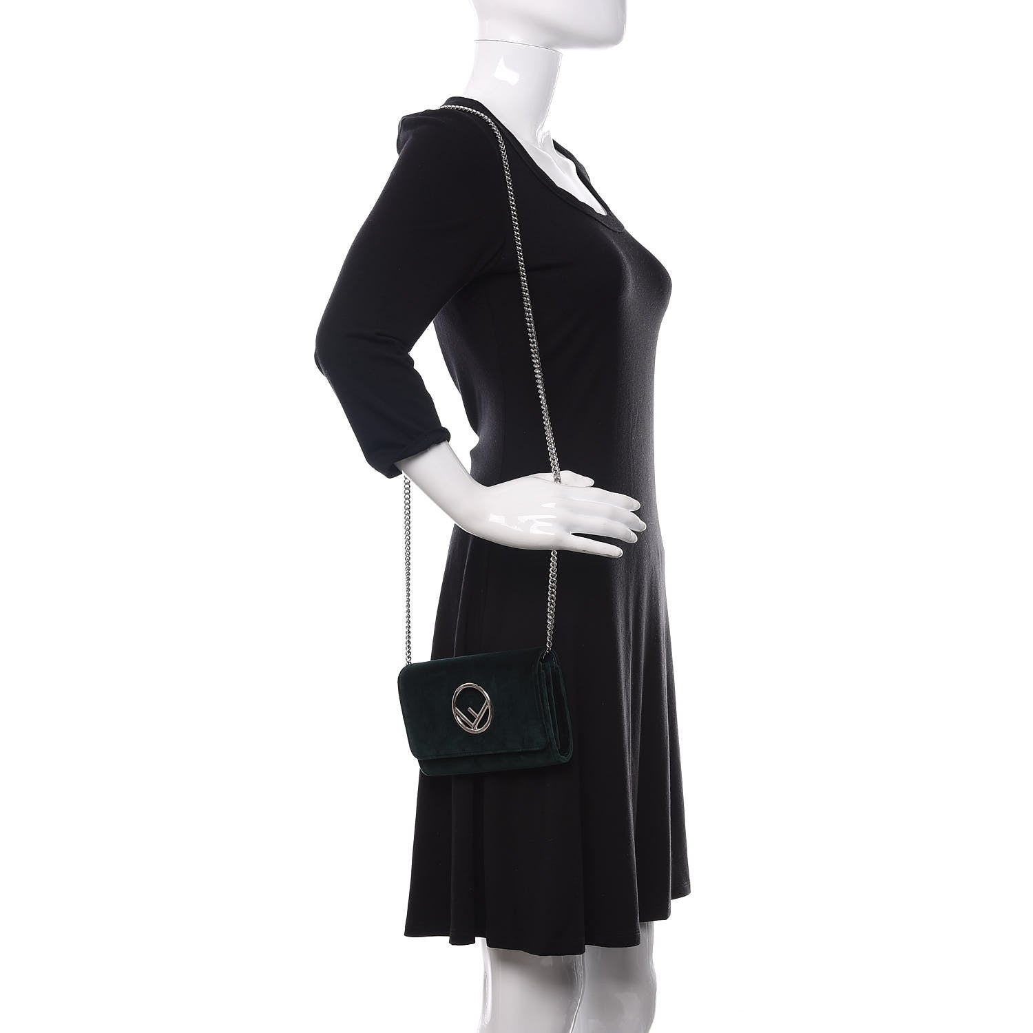 Fendi Velvet F is Wallet on Chain Amazzonia 2 of 12