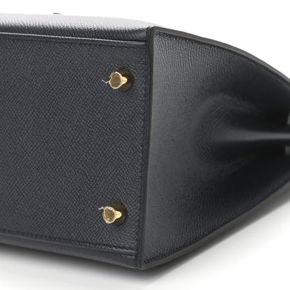 Hermes Epsom Casaque Kelly Sellier 28 Bleu Indigo Black Bleu Frida 10 of 11