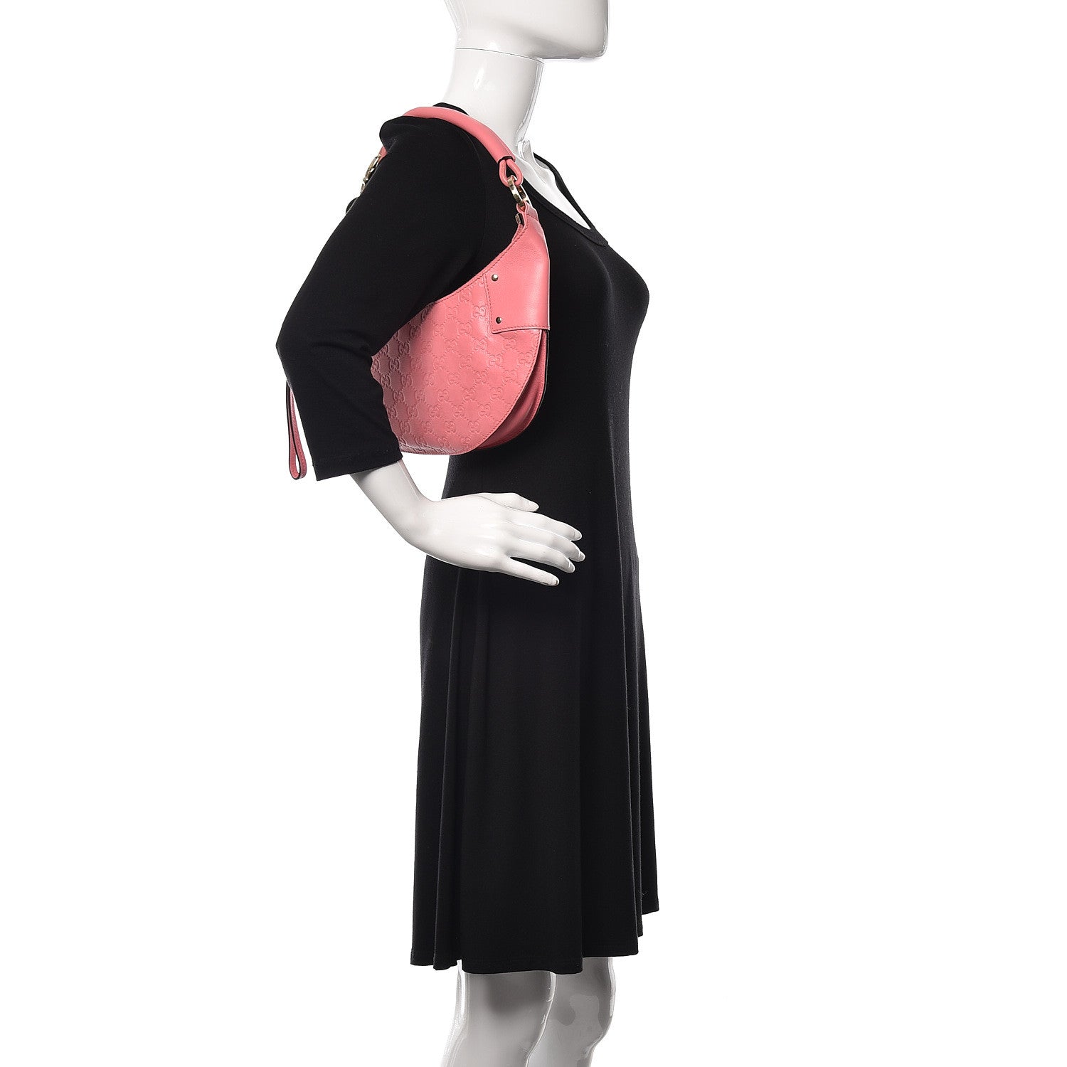 Gucci Guccissima Half Moon Hobo Sushi Pink 2 of 11