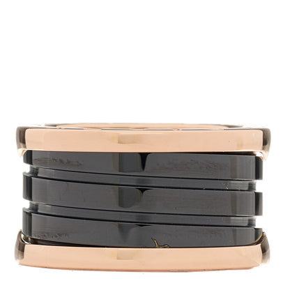 Bulgari 18K Rose Gold Black Ceramic B.Zero1 Four-Band Ring 53 6.25 3 of 6