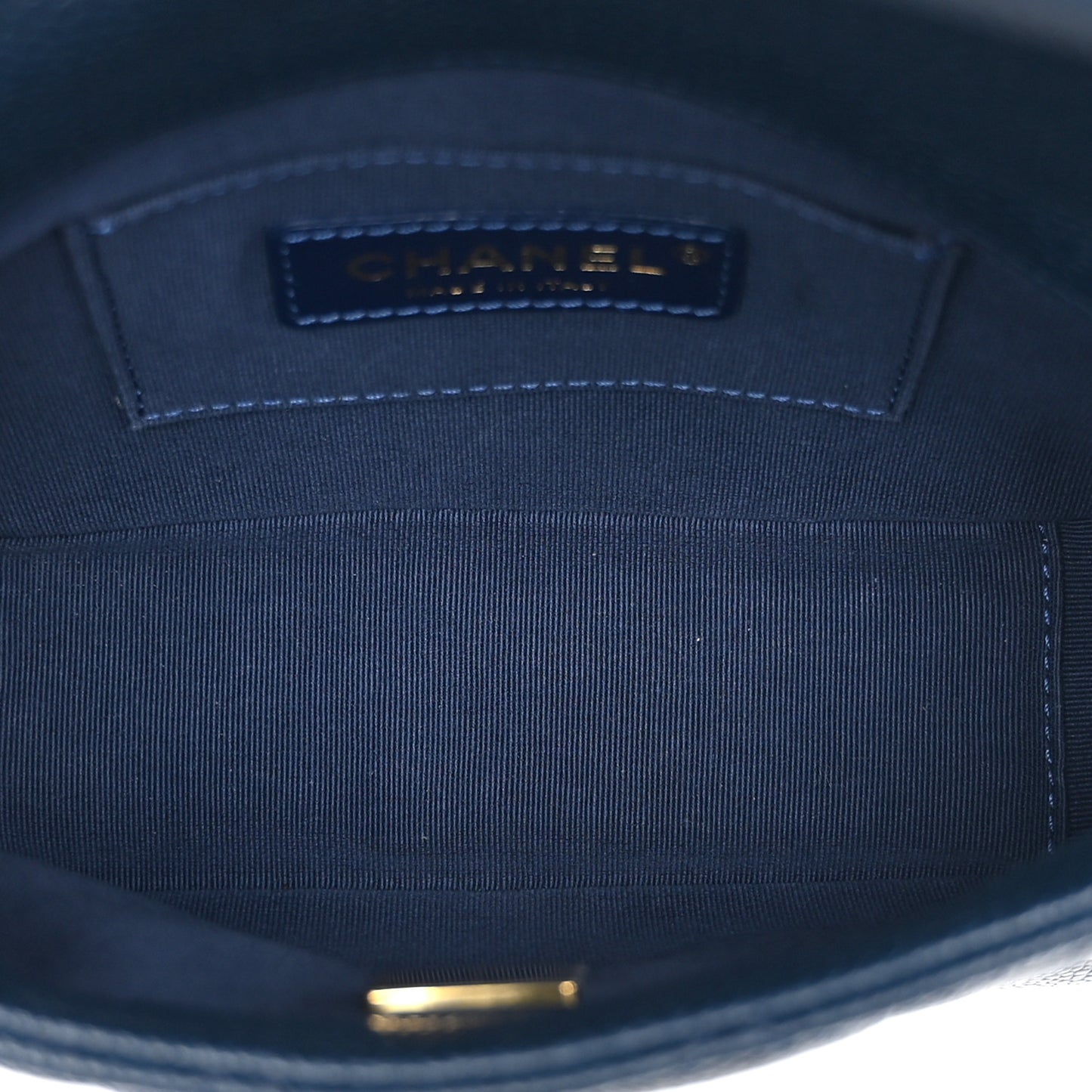 Caviar Quilted Small Twist Your Buttons Flap Blue
