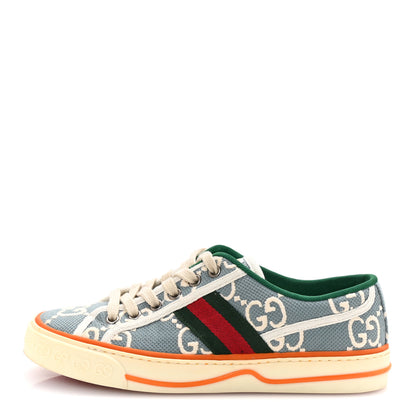 Gucci Cotton GG Monogram Web Womens 1977 Tennis Sneakers 37 Philod Ivory Mystic White 1 of 9