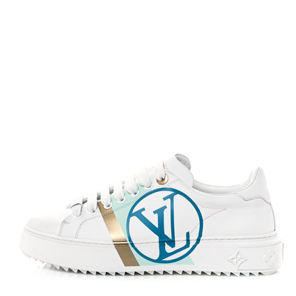 Louis Vuitton Monogram Time Out Sneakers 37.5 White Vert 1 of 7